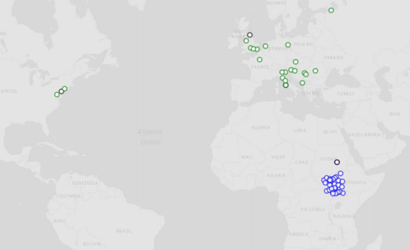 map of dissertations, archives, and museums